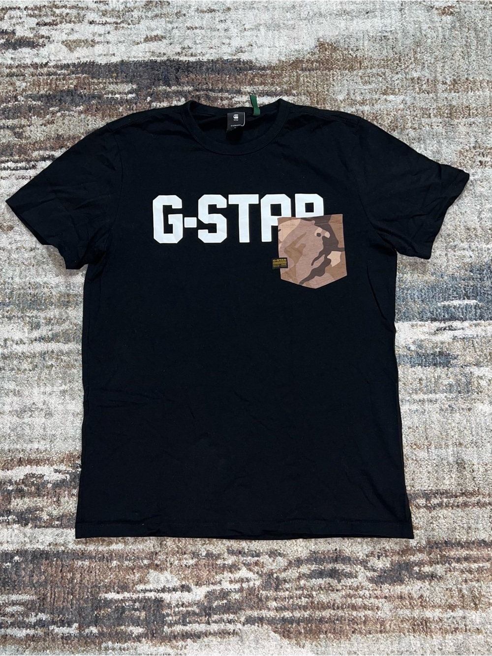 NEW G-Star RAW Originals Desert Camo Pocket Crewneck Tee T-shirt